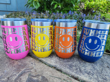 Load image into Gallery viewer, Summer Smiley Face Sunshine 16 oz wine Tumbler