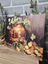 Load image into Gallery viewer, Lucky Clover Pot of Gold Canvas Art-Wrapped Canvas