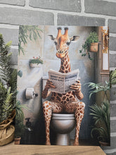 Load image into Gallery viewer, Giraffe Bathroom Break Canvas Art-Flat Canvas