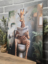 Load image into Gallery viewer, Giraffe Bathroom Break Canvas Art-Flat Canvas