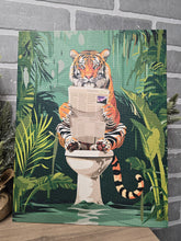 Load image into Gallery viewer, Jungle Tiger Bathroom Break Canvas Art-Flat Canvas