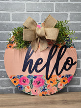 Load image into Gallery viewer, Bright Ranunculus Hello Door Sign