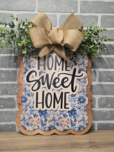 Load image into Gallery viewer, Home Sweet Home Chinoiserie Floral Door Sign