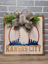 Load image into Gallery viewer, KC Baseball Skyline Door Sign