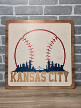 Load image into Gallery viewer, KC Baseball Skyline Door Sign