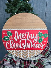 Load image into Gallery viewer, Merry Christmas Holly Door Sign