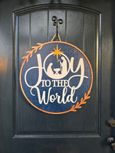 Load image into Gallery viewer, Joy To The World Navy Door Hanger