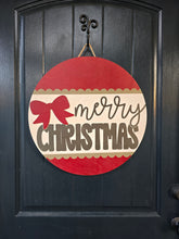 Load image into Gallery viewer, Merry Christmas Red Rustic Bow Door Sign
