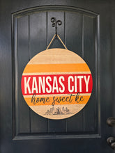 Load image into Gallery viewer, Home Sweet KC Striped Door hanger
