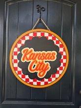 Load image into Gallery viewer, Buffalo Plaid Scalloped Kansas city door hanger