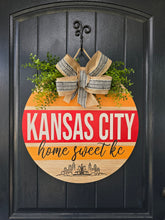 Load image into Gallery viewer, Home Sweet KC Striped Door hanger