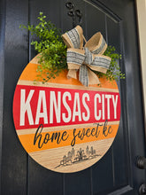 Load image into Gallery viewer, Home Sweet KC Striped Door hanger