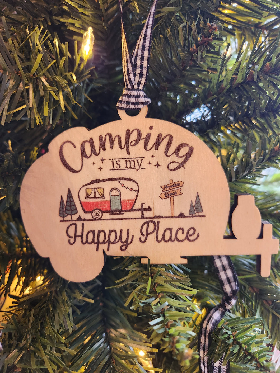 Camping is my happy place Ornament