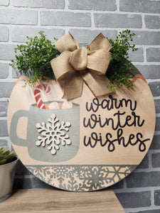 Warm Winter Wishes Door Hanger