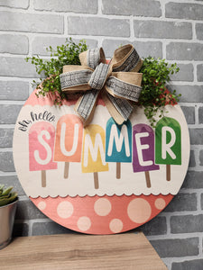 Oh hello summer popsicle door Hanger