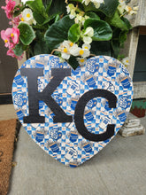 Load image into Gallery viewer, KC Baseball Pattern Heart Door Hanger
