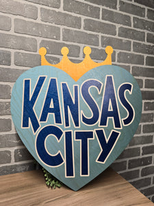 Kansas city baseball crown door hanger