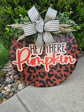 Load image into Gallery viewer, Hey There Pumpkin Leopard Door Hanger
