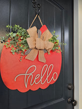 Load image into Gallery viewer, Pumpkin Cut Hello Door Hanger
