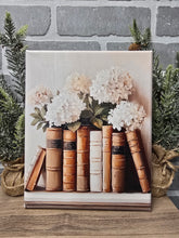 Load image into Gallery viewer, Vintage Books &amp; Hydrangeas Canvas Art-Flat Canvas

