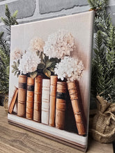 Load image into Gallery viewer, Vintage Books &amp; Hydrangeas Canvas Art-Wrapped Canvas
