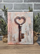 Load image into Gallery viewer, Vintage Heart Key Canvas Art-Flat Canvas
