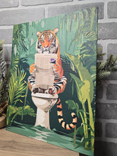Load image into Gallery viewer, Jungle Tiger Bathroom Break Canvas Art-Flat Canvas
