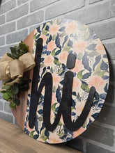 Load image into Gallery viewer, Pink/green petunia Door Sign
