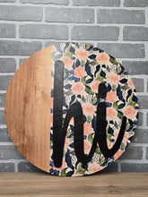 Load image into Gallery viewer, Pink/green petunia Door Sign
