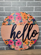 Load image into Gallery viewer, Bright Ranunculus Hello Door Sign
