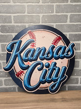 Load image into Gallery viewer, Kansas City Blue Baseball Door Sign
