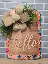 Load image into Gallery viewer, Hello Bright Ranunculus Rectangle Door Sign
