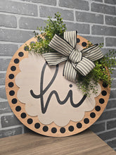 Load image into Gallery viewer, Black and White Polka Dot Scalloped Door Sign
