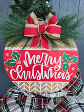 Load image into Gallery viewer, Merry Christmas Holly Door Sign

