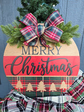 Load image into Gallery viewer, Merry Christmas Buffalo Plaid Door Sign

