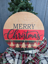 Load image into Gallery viewer, Merry Christmas Buffalo Plaid Door Sign
