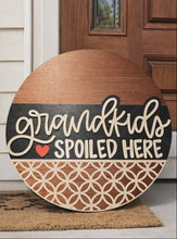 Load image into Gallery viewer, Grandkids Spoiled Here Door Sign
