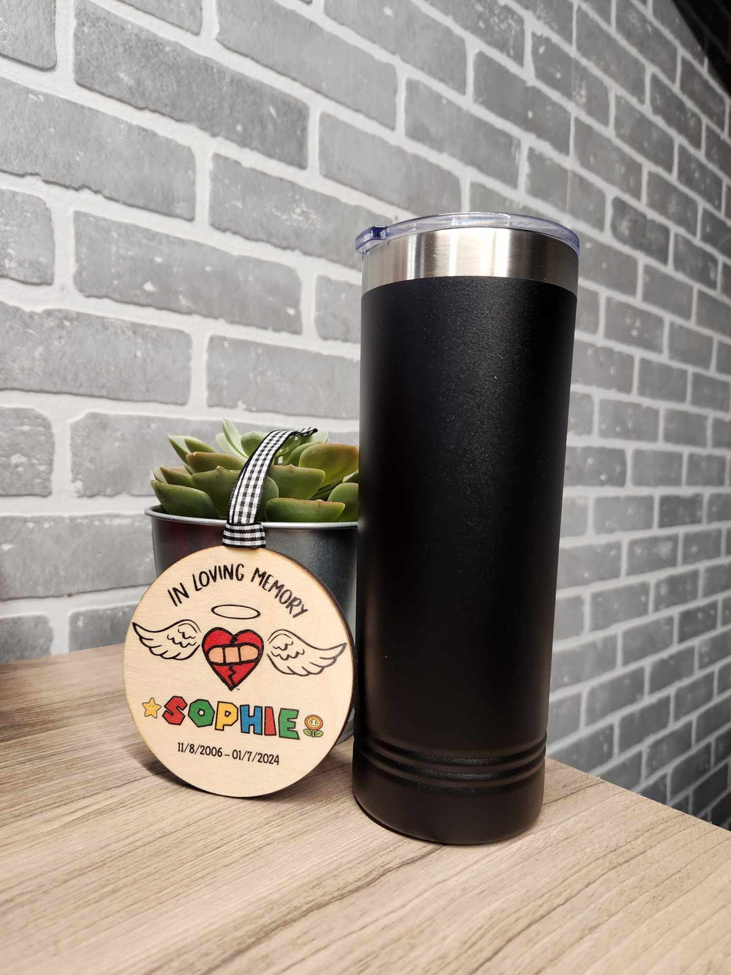 20 oz skinny tumbler-Sophie Fazel Fundraiser