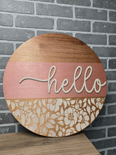Load image into Gallery viewer, Dusty Rose Floral Door Hanger
