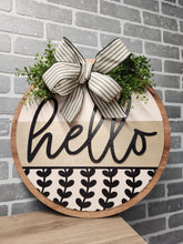 Load image into Gallery viewer, Hello green leaf modern door hanger
