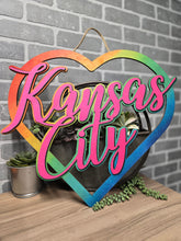 Load image into Gallery viewer, Rainbow KC heart
