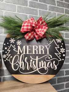 Merry Christmas chalkboard Door Hanger