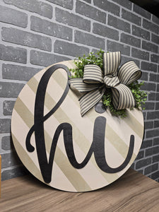 Green striped hi door hanger