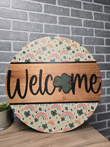 Welcome Lucky Charm Pattern Door Hanger