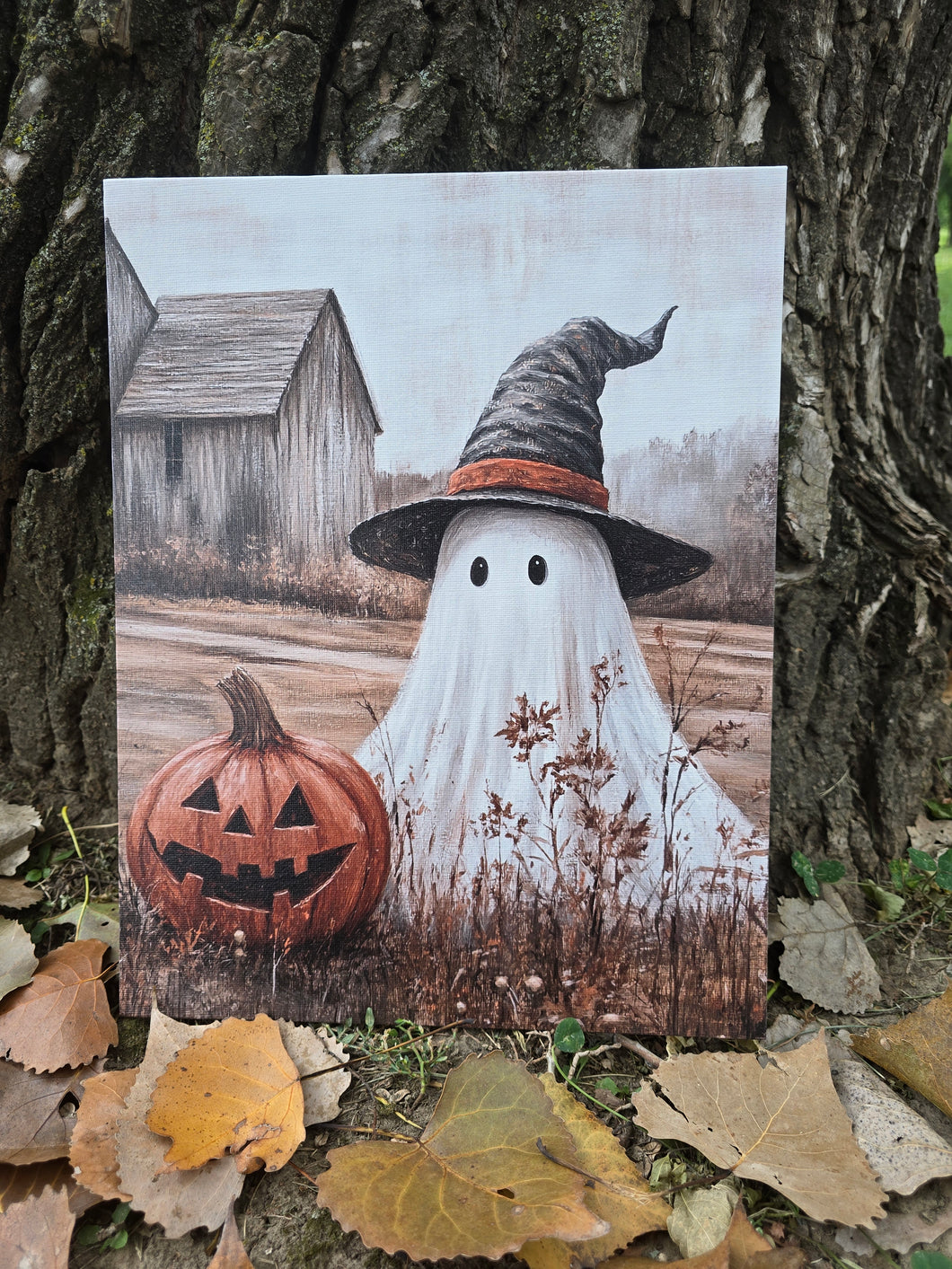 Witch Ghost barn 11 x 14 canvas