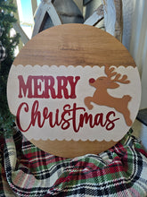 Load image into Gallery viewer, Merry Christmas Reindeer scalloped
