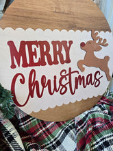 Load image into Gallery viewer, Merry Christmas Reindeer scalloped
