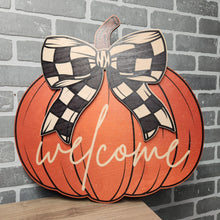 Load image into Gallery viewer, Pumpkin Bow Door Hanger
