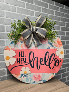 Spring Hi hey hello door hanger