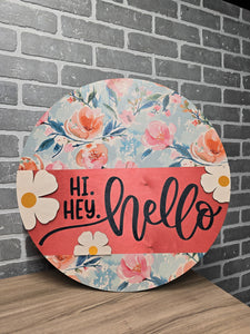 Spring Hi hey hello door hanger